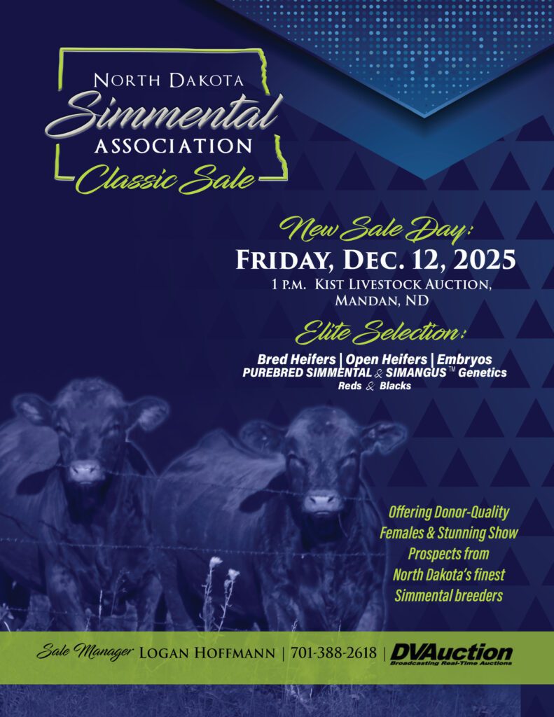 North Dakota Simmental Association Classic Sale poster.
