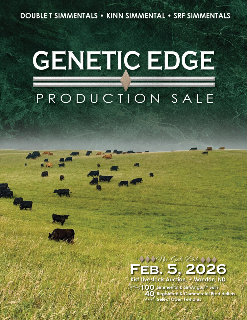 Genetic Edge production sale poster with cattle